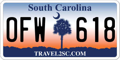 SC license plate OFW618
