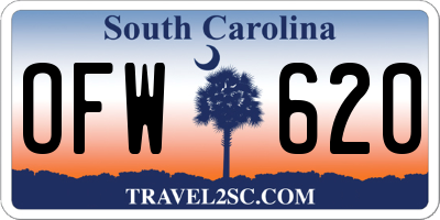 SC license plate OFW620