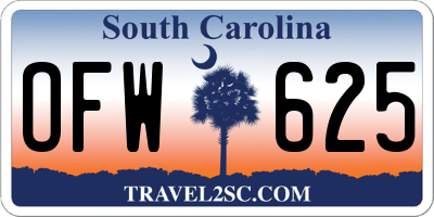 SC license plate OFW625