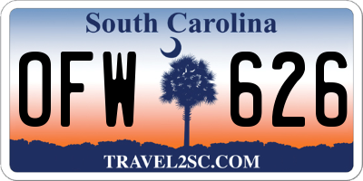 SC license plate OFW626