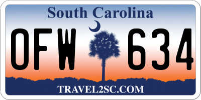 SC license plate OFW634