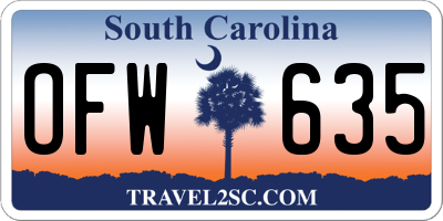 SC license plate OFW635