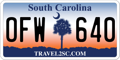 SC license plate OFW640