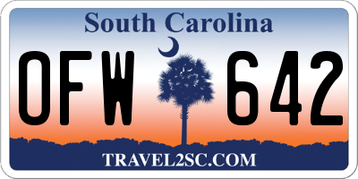 SC license plate OFW642