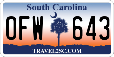 SC license plate OFW643