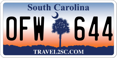 SC license plate OFW644