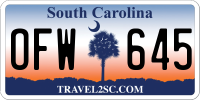 SC license plate OFW645