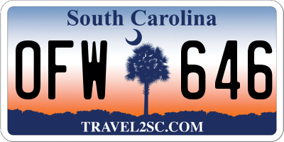 SC license plate OFW646