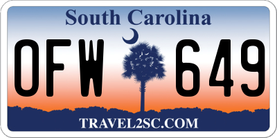 SC license plate OFW649