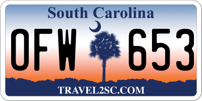 SC license plate OFW653