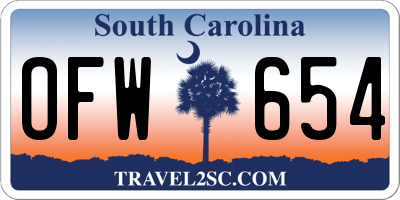 SC license plate OFW654