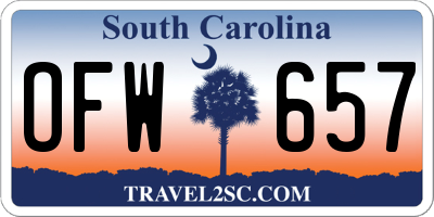 SC license plate OFW657