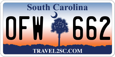 SC license plate OFW662