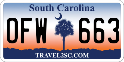SC license plate OFW663