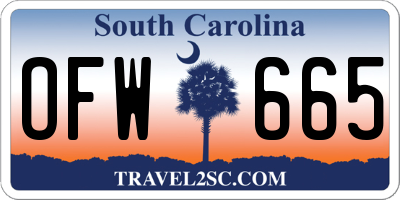 SC license plate OFW665