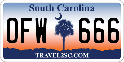 SC license plate OFW666
