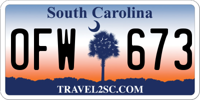 SC license plate OFW673