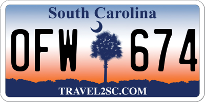 SC license plate OFW674