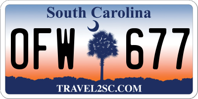 SC license plate OFW677