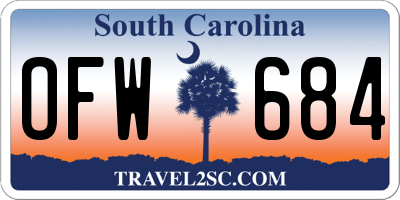 SC license plate OFW684