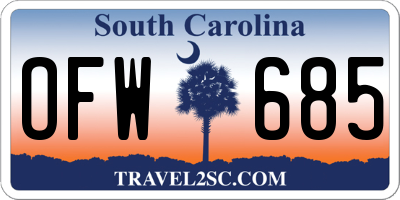 SC license plate OFW685
