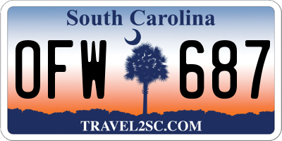 SC license plate OFW687