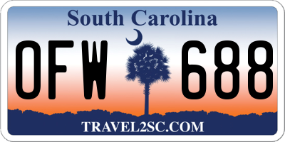SC license plate OFW688