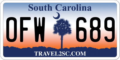 SC license plate OFW689