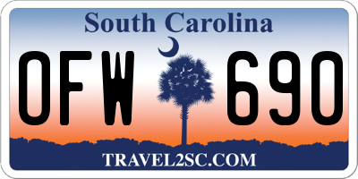 SC license plate OFW690