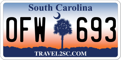 SC license plate OFW693
