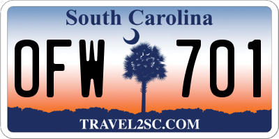 SC license plate OFW701