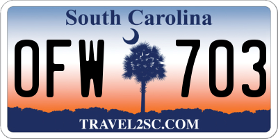 SC license plate OFW703