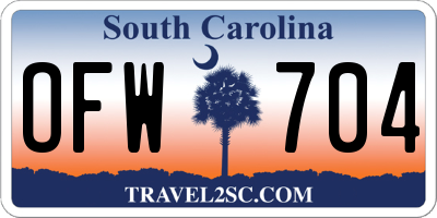 SC license plate OFW704