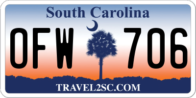 SC license plate OFW706