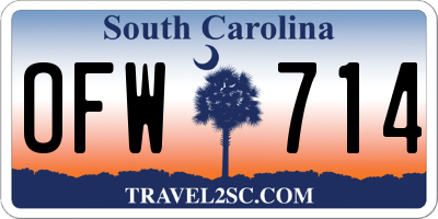 SC license plate OFW714
