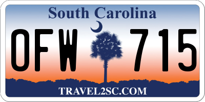 SC license plate OFW715