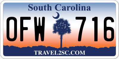 SC license plate OFW716