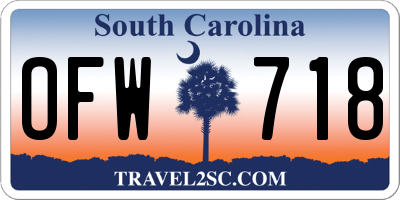 SC license plate OFW718