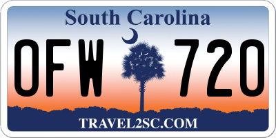 SC license plate OFW720