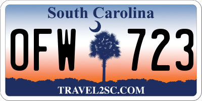 SC license plate OFW723