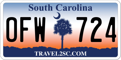 SC license plate OFW724