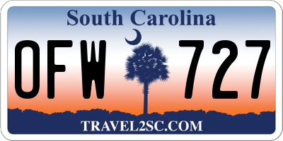 SC license plate OFW727