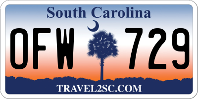 SC license plate OFW729