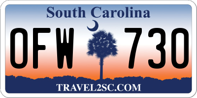 SC license plate OFW730