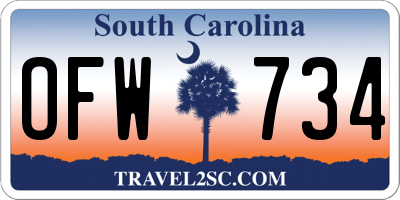 SC license plate OFW734