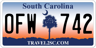SC license plate OFW742