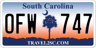SC license plate OFW747