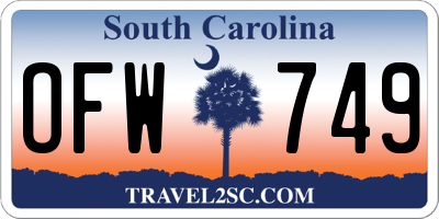 SC license plate OFW749