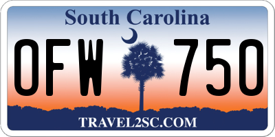 SC license plate OFW750