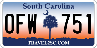 SC license plate OFW751